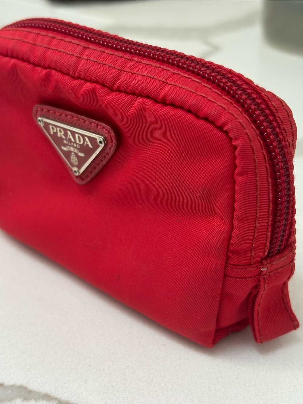 Prada Red Nylon Pouch - Picture 5 of 8